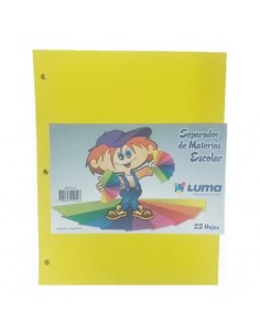 Separadores Luma De Materias A4 Colores X 25 Hjs