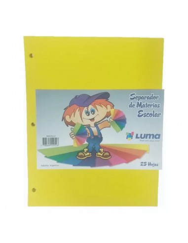 Separadores Luma De Materias A4 Colores X 25 Hjs