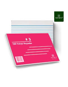 Ficha Rayada Blanca Igneo N3 X 100 Hojas