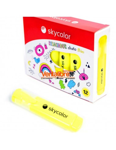 Resaltador Skycolor Chato Fluor Amarillo
