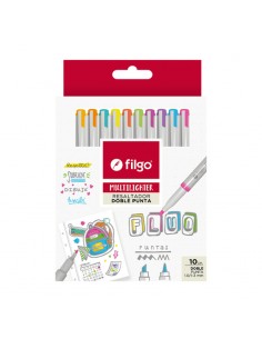 Resaltador Filgo Multilighter Fluo Doble Punta X 10