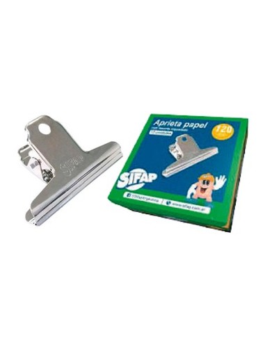 Aprieta Papel Sifap 120 Mm Con Resorte Niquelado