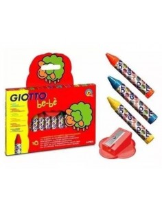 Crayones Giotto Bebe X 10 + Sacapuntas