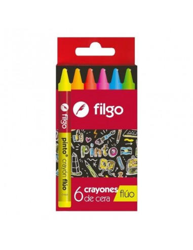 Crayones Filgo De Cera Pinto Fluo X 8