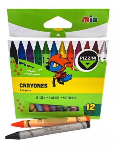 Crayones Pizzini 9 X 0,6 De Cera 9312 X 12