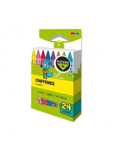 Crayones Pizzini 9 X 0,6 De Cera 9324 X 24