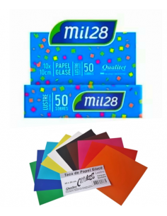 Papel Glase Mil28 Metalizado 10x10 X 10 Hjs