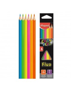 Lapices De Colores Fluo Estuche Maped X 6