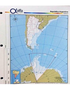 Mapa Argentina Bicontinental Politico N3 Alfa