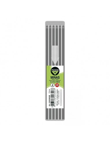 Minas Pizzini 2 Mm 2b 120mm Estuche De 6 Minas...