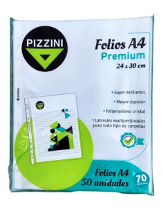 Folio Pizzini A4 70 Micrones 70fax50 X 50 Unid