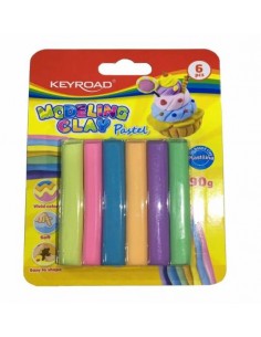 Plastilina Keyroad 90 Grs Kr972235 X 6 Colores Pastel