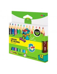 Lapices De Madera Triangulares Jumbo Cortos 12 Colores...