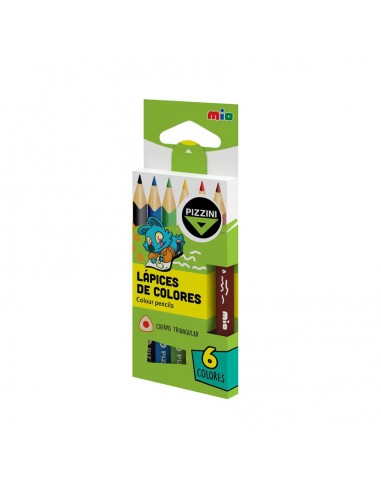 Lapices De Madera Triangulares Cortos 6 Colores...