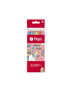 Lapices De Madera Pinto Pastel Filgo Estuche X 10
