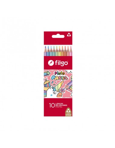 Lapices De Madera Pinto Pastel Filgo Estuche X 10