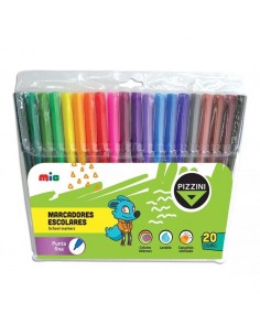 Marcador Pizzini Escolar Al Agua Trazo Fino 8020 20 Colores