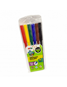 Marcador Pizzini Escolar Al Agua Trazo Fino 8006 6 Colores