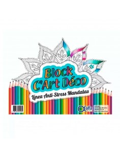 Block Alfa Art Deco Anti Stress Mandalas Para Pintar Cod...