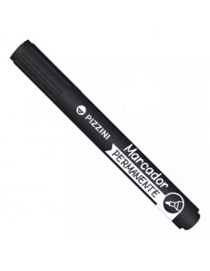 Marcador Pizzini Permanente Punta Redonda Negro 1161ng