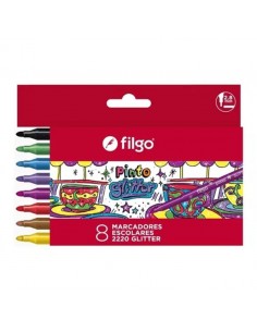 Marcador Filgo Escolar 2220 Glitter Clasicos X 8