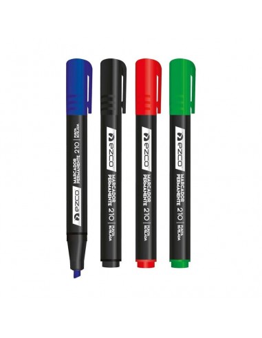 Marcador Ezco Permanente 210 Punta Biselada Azul