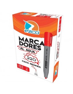 Marcador Al Agua Ezco 220 Punta Redonda Rojo