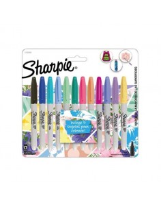 Marcador Sharpie Fine Tropical 2102503 X 12 + Tarjetas