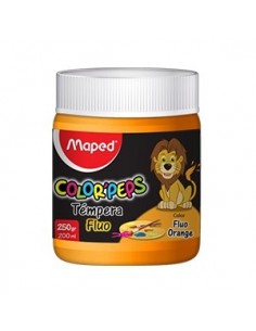 Tempera Maped Pote 250 Gr Naranja