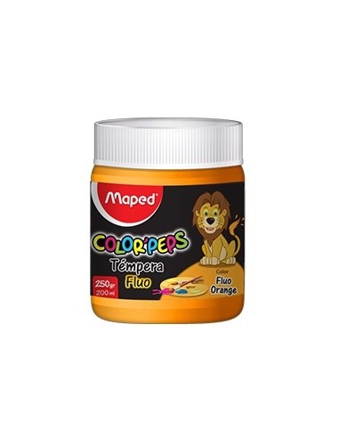 Tempera Maped Pote 250 Gr Naranja