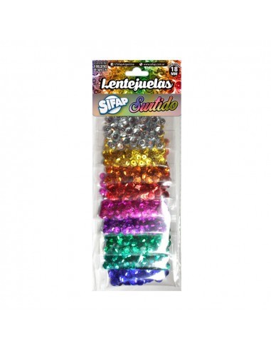 Lentejuelas Sifap Colores Surtidos X 9 Bolsas