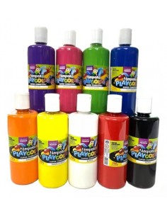 Tempera Playcolor Botella 750 Grs Azul Medio