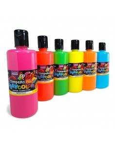 Tempera Playcolor Botella 750 Grs Azul Fluo