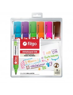 Marcador Filgo 058 Para Pizarra X 6 Colores