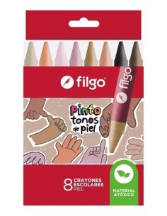 Crayones Filgo Escolares Tono Piel X 8