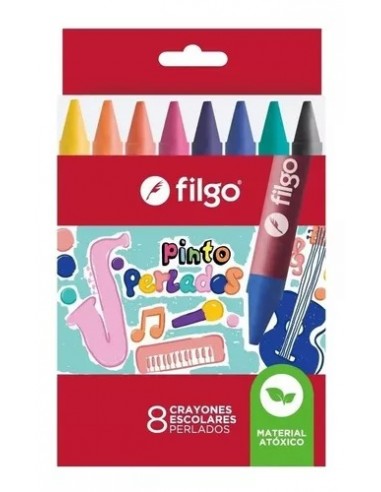 Crayones Filgo Escolares Perlados X 8