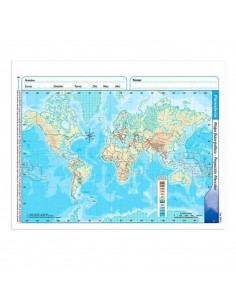 Mapa Planisferio Fisico Politico N6 Alfa