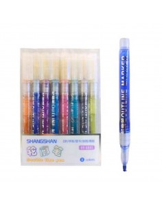 Marcador Colours De Contorno Con Brillo En Caja X 8 23231