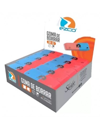 Goma De Borrar Lapiz Tinta Br40 Azul Y Roja Ezco