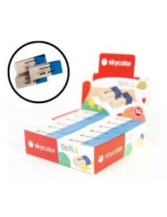 Goma De Borrar Azul Y Blanca Skycolor