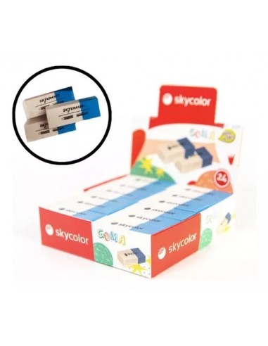 Goma De Borrar Azul Y Blanca Skycolor