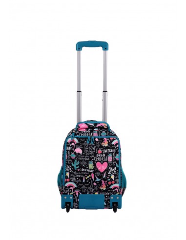 Mochila Elf Carro Negra Con Dibujitos 6451a