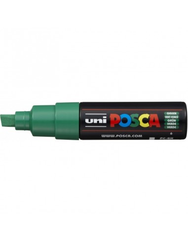 Marcador Posca Pc-8k Punta Chanfle Green