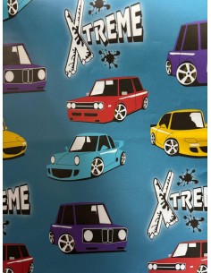 Papel Para Forrar Azul Con Autos Extreme