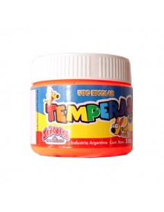 Tempera Playcolor Pote 250 Gr Naranja Fluo