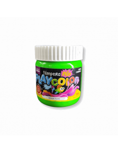 Tempera Playcolor Pote 250 Gr Verde Fluo