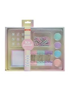 Set Skycolor Pastel Talonario + Imanes + Broches