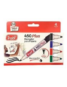 Marcador Trabi 450 Para Pizarra Recargable X 4