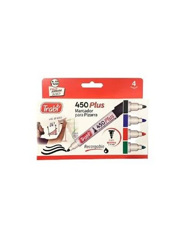 Marcador Trabi 450 Para Pizarra Recargable X 4