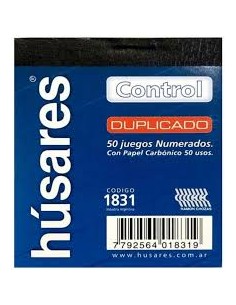 Talonario Husares Duplicado Control 1831 7.5 X 9 Cm